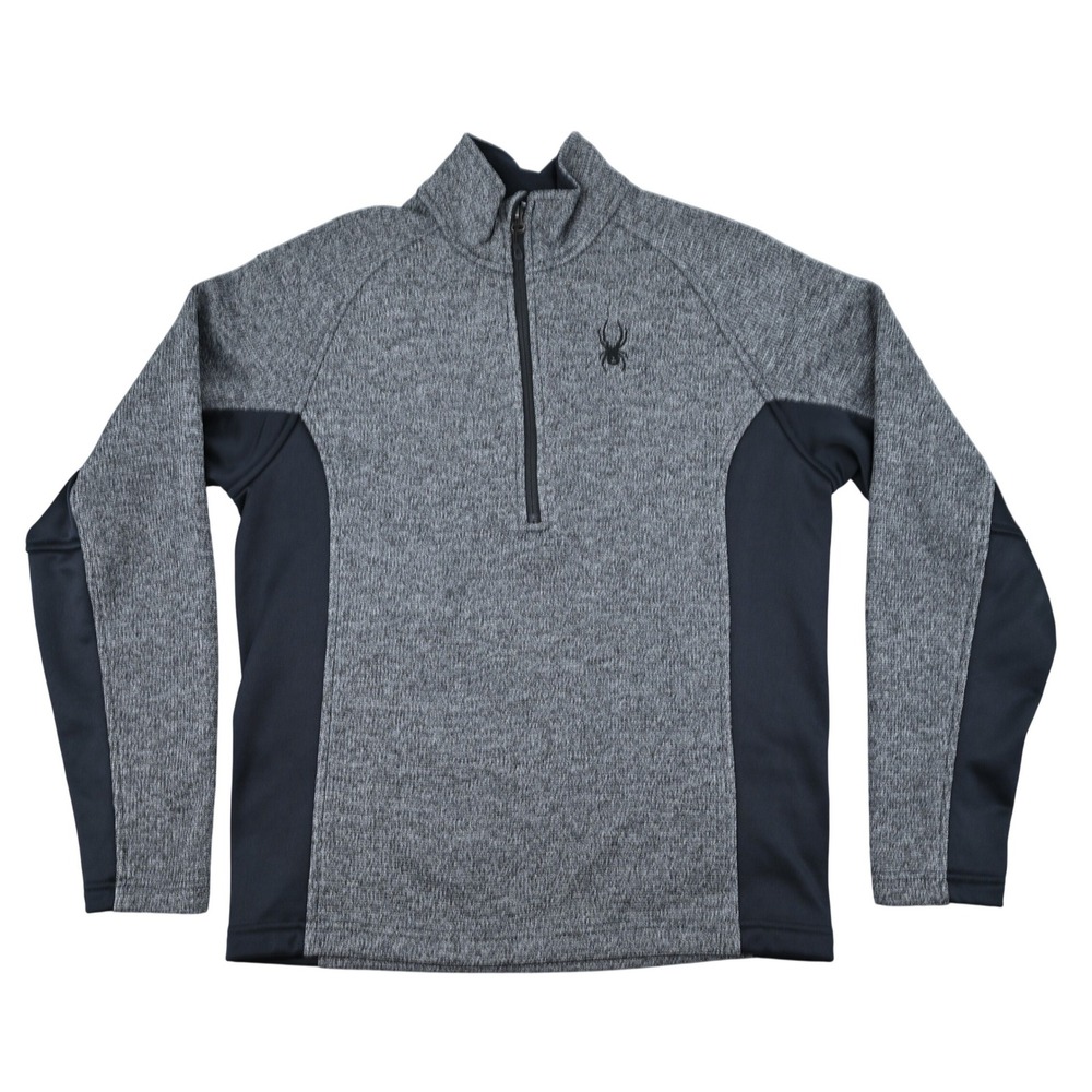 Spyder W Heathered Gray Quarter Zip Athleisure Pullover Sweater Jacket Fleece